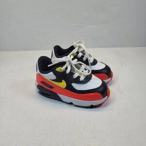 Nike Air Max 90 Kids Sz 6c Toddler Leather Black Red Shoes Sneakers 833416-120